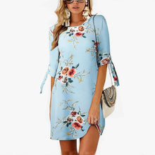 Load image into Gallery viewer, Aachoae 2020 Women&#39;s Summer Chiffon Floral Print Casual Loose Mini Sundress S-5XL