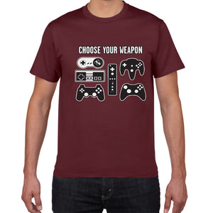 Unisex "Choose Your Weapon" Gamer Novelty Video Games Tshirt