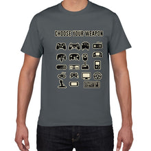 Load image into Gallery viewer, Unisex &quot;Choose Your Weapon&quot; Gamer Novelty Video Games Tshirt