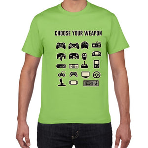 Unisex "Choose Your Weapon" Gamer Novelty Video Games Tshirt