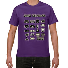 Load image into Gallery viewer, Unisex &quot;Choose Your Weapon&quot; Gamer Novelty Video Games Tshirt