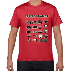 Unisex "Choose Your Weapon" Gamer Novelty Video Games Tshirt