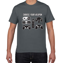 Load image into Gallery viewer, Unisex &quot;Choose Your Weapon&quot; Gamer Novelty Video Games Tshirt