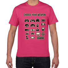 Load image into Gallery viewer, Unisex &quot;Choose Your Weapon&quot; Gamer Novelty Video Games Tshirt