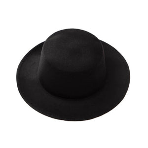 ltnshry New Classic Solid Color Felt Fedoras Hat for Men/Women with Wide Brim