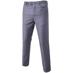 Left ROM Men Fashion Boutique Cotton Solid Color Official Business Pants