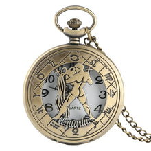 Load image into Gallery viewer, 12 Constellation Astrology Zodiac Retro Bronze Pocket Watch