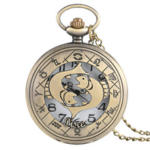 Load image into Gallery viewer, 12 Constellation Astrology Zodiac Retro Bronze Pocket Watch