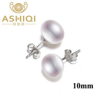 Load image into Gallery viewer, ASHIQI Natural Freshwater Pearl Stud Earrings with 925 Sterling Silver Findings