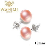 Load image into Gallery viewer, ASHIQI Natural Freshwater Pearl Stud Earrings with 925 Sterling Silver Findings