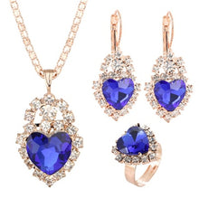 Load image into Gallery viewer, Jewelry Sets-Various shapes-Choice of color Zirconia Stone-Gold tone Metal