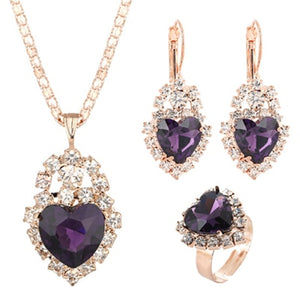 Jewelry Sets-Various shapes-Choice of color Zirconia Stone-Gold tone Metal