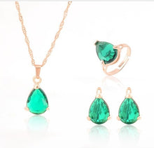 Load image into Gallery viewer, Jewelry Sets-Various shapes-Choice of color Zirconia Stone-Gold tone Metal