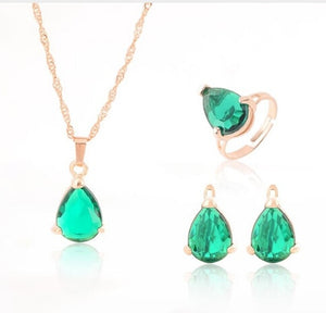 Jewelry Sets-Various shapes-Choice of color Zirconia Stone-Gold tone Metal