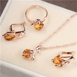 Jewelry Sets-Various shapes-Choice of color Zirconia Stone-Gold tone Metal