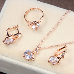 Jewelry Sets-Various shapes-Choice of color Zirconia Stone-Gold tone Metal