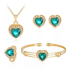 Load image into Gallery viewer, Jewelry Sets-Various shapes-Choice of color Zirconia Stone-Gold tone Metal