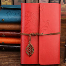 Load image into Gallery viewer, Vintage Style Faux Leather Journal/Notebook with Leaf Decoration