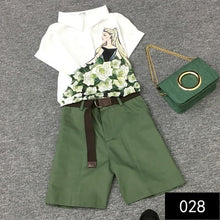 Load image into Gallery viewer, Chiffon printed shirt + fashion shorts with belt