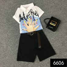 Load image into Gallery viewer, Chiffon printed shirt + fashion shorts with belt