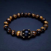 Load image into Gallery viewer, Luxury Antique Crown High Quality Tiger Eye Stone Bead Bracelet