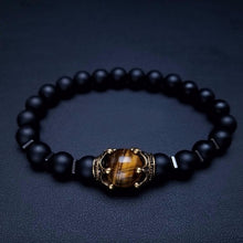 Load image into Gallery viewer, Luxury Antique Crown High Quality Tiger Eye Stone Bead Bracelet