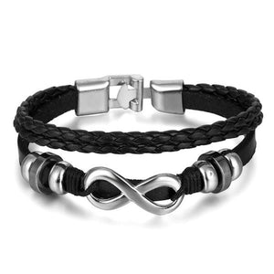 Metal and Leather Bracelet & Bangles Multilayer Wide Wrap Jewelry