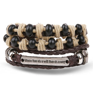 Metal and Leather Bracelet & Bangles Multilayer Wide Wrap Jewelry