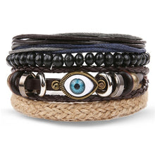 Load image into Gallery viewer, Metal and Leather Bracelet &amp; Bangles Multilayer Wide Wrap Jewelry