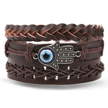 Load image into Gallery viewer, Metal and Leather Bracelet &amp; Bangles Multilayer Wide Wrap Jewelry