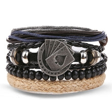 Load image into Gallery viewer, Metal and Leather Bracelet &amp; Bangles Multilayer Wide Wrap Jewelry