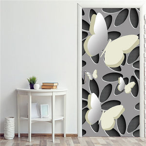 Creative 3D Door Self Ahesive Stickers -Easy Inexpensive Room Renovations