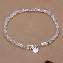 Load image into Gallery viewer, Silver Plated Charm Unisex Fashion Flash twisted Rope Bracelet