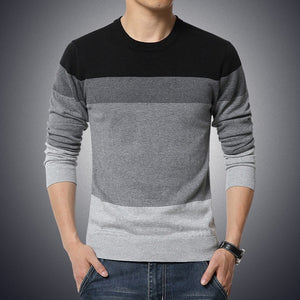 Casual Men's Sweater O-Neck Striped Sweaters