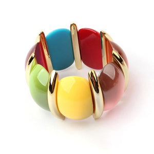 Original Elastic Boho Big Acrylic Bracelets