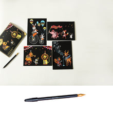 Load image into Gallery viewer, 4pcs DIY Drawing Painting Rainbow Scratch Art Mini Notes with Scraping Stylus