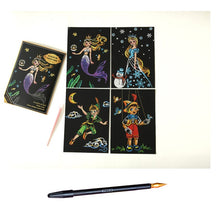 Load image into Gallery viewer, 4pcs DIY Drawing Painting Rainbow Scratch Art Mini Notes with Scraping Stylus