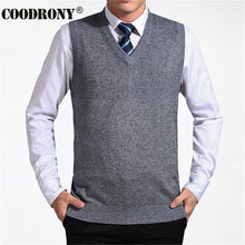 Load image into Gallery viewer, COODRONY Men&#39;s Cashmere Wool V-Neck Sleeveless Jersey