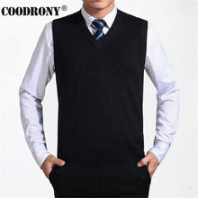 Load image into Gallery viewer, COODRONY Men&#39;s Cashmere Wool V-Neck Sleeveless Jersey