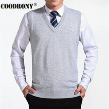 Load image into Gallery viewer, COODRONY Men&#39;s Cashmere Wool V-Neck Sleeveless Jersey