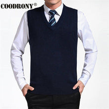 Load image into Gallery viewer, COODRONY Men&#39;s Cashmere Wool V-Neck Sleeveless Jersey