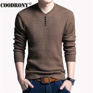 COODRONY Men's Casual V-Neck Pullover