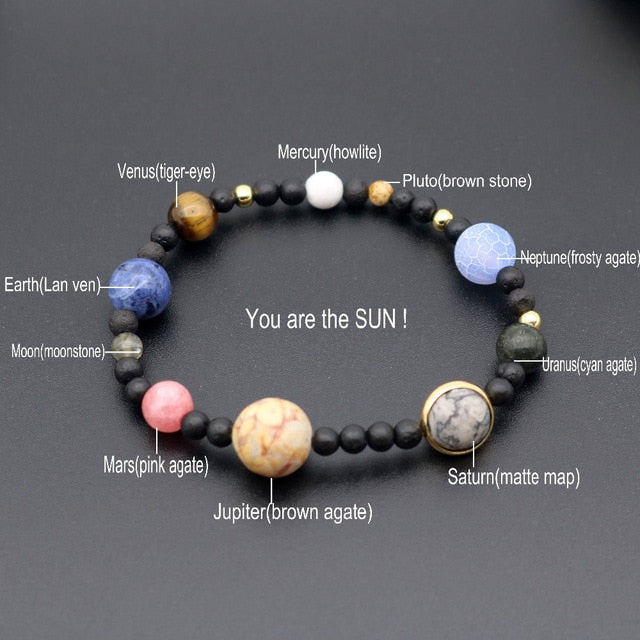 Galaxy Solar System Bracelet with Natural Stones -Different Selections