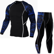 Load image into Gallery viewer, Male Gym Fitness Compression Training Sportswear Tees Tops + Leggings