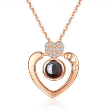 Load image into Gallery viewer, Rose Gold or Silver 100 Languages &quot;I Love You&quot; Projection Pendant Necklace