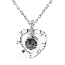 Load image into Gallery viewer, Rose Gold or Silver 100 Languages &quot;I Love You&quot; Projection Pendant Necklace