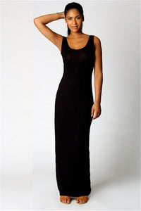 Women Elegant  Sexy O-neck Sleeveless Slim Maxi Dress