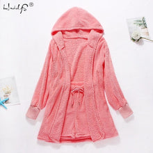 Load image into Gallery viewer, Winter Pajamas Set Women Sleepwear Warm Flannel Long Sleeves Robe Vest Short Pants Pajamas Pink Cute Homewear Velvet Home Suit