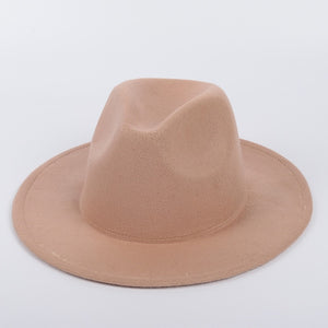 Unisex Woolen Fedora Hat with Leather Ribbon