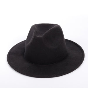 Unisex Woolen Fedora Hat with Leather Ribbon